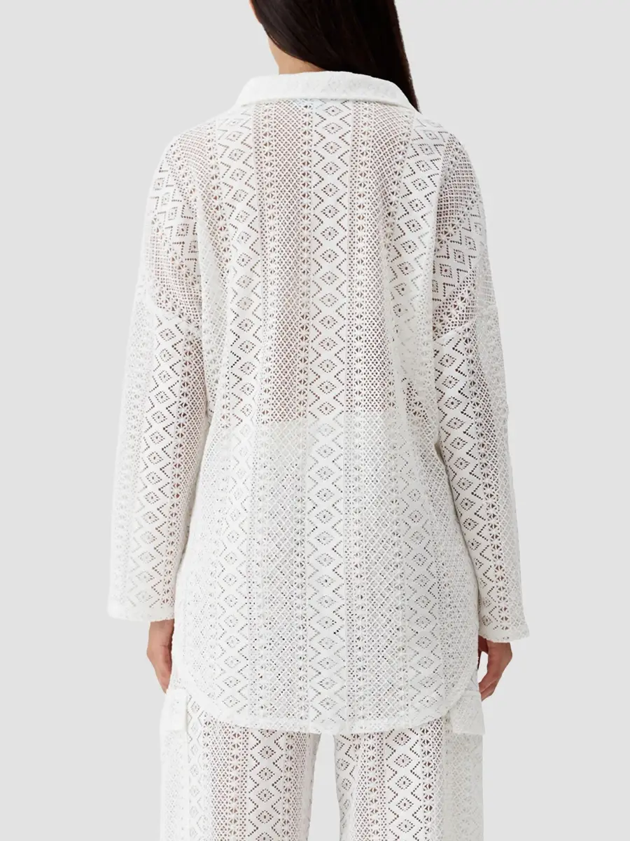 Melissa Odabash Women's Elena Crochet Oversized Shirt | Thumbnail 3 Melissa Odabash Women's Elena Crochet Oversized Shirt | Thumbnail 3