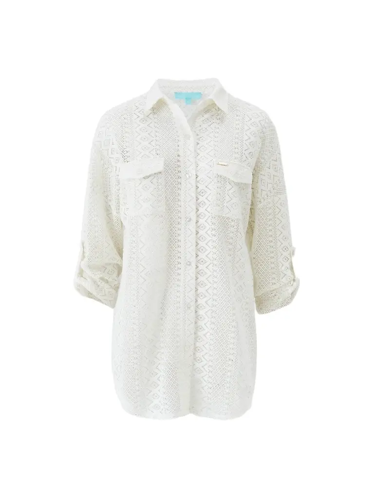 Melissa Odabash Women's Elena Crochet Oversized Shirt