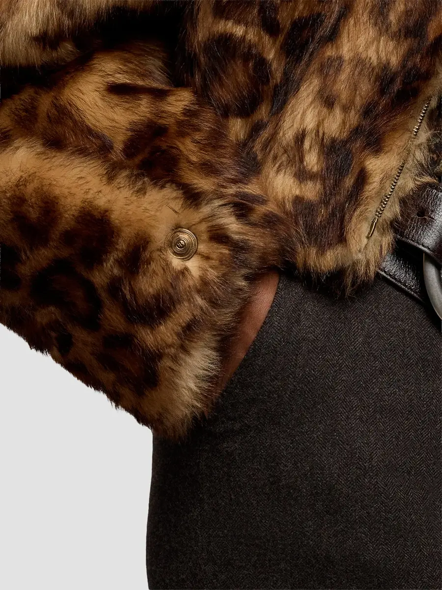Ralph Lauren Collection Women's Balvin Leopard-Print Shearling Coat | Thumbnail 5 Ralph Lauren Collection Women's Balvin Leopard-Print Shearling Coat | Thumbnail 5