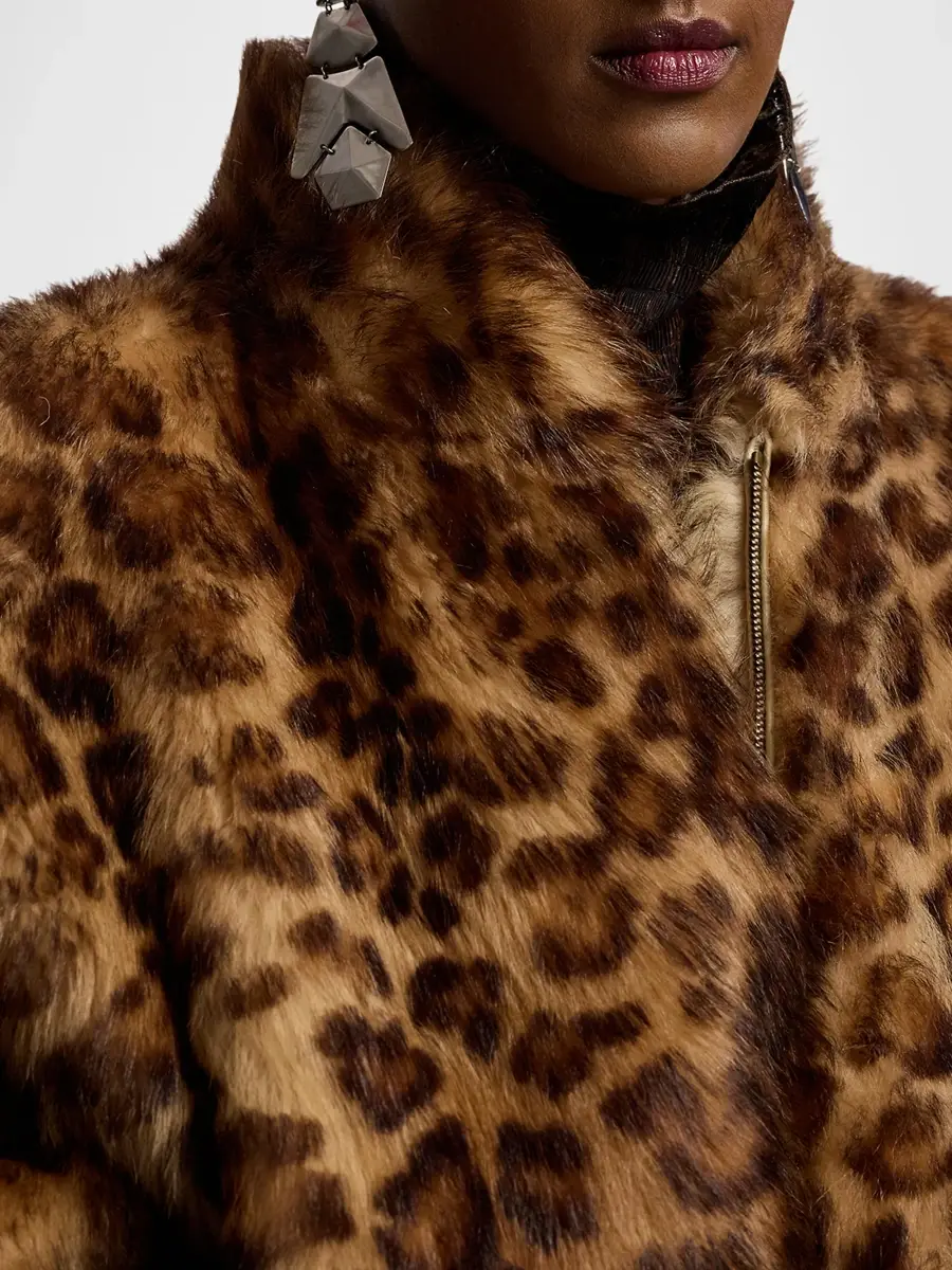 Ralph Lauren Collection Women's Balvin Leopard-Print Shearling Coat | Thumbnail 7 Ralph Lauren Collection Women's Balvin Leopard-Print Shearling Coat | Thumbnail 7