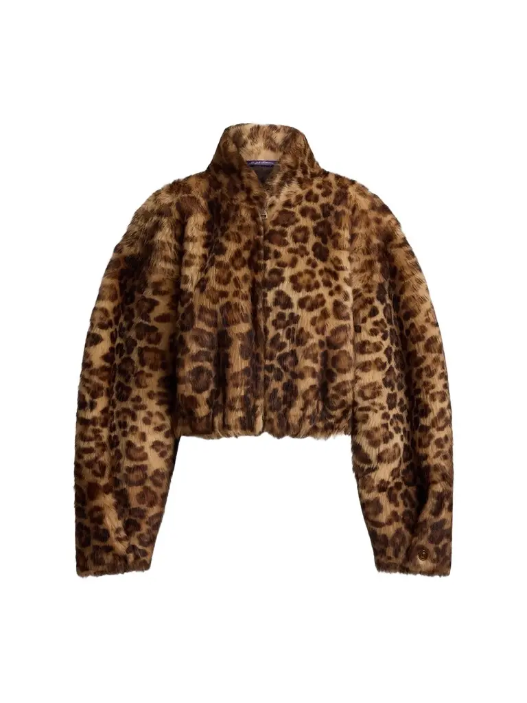 Ralph Lauren Collection Women's Balvin Leopard-Print Shearling Coat