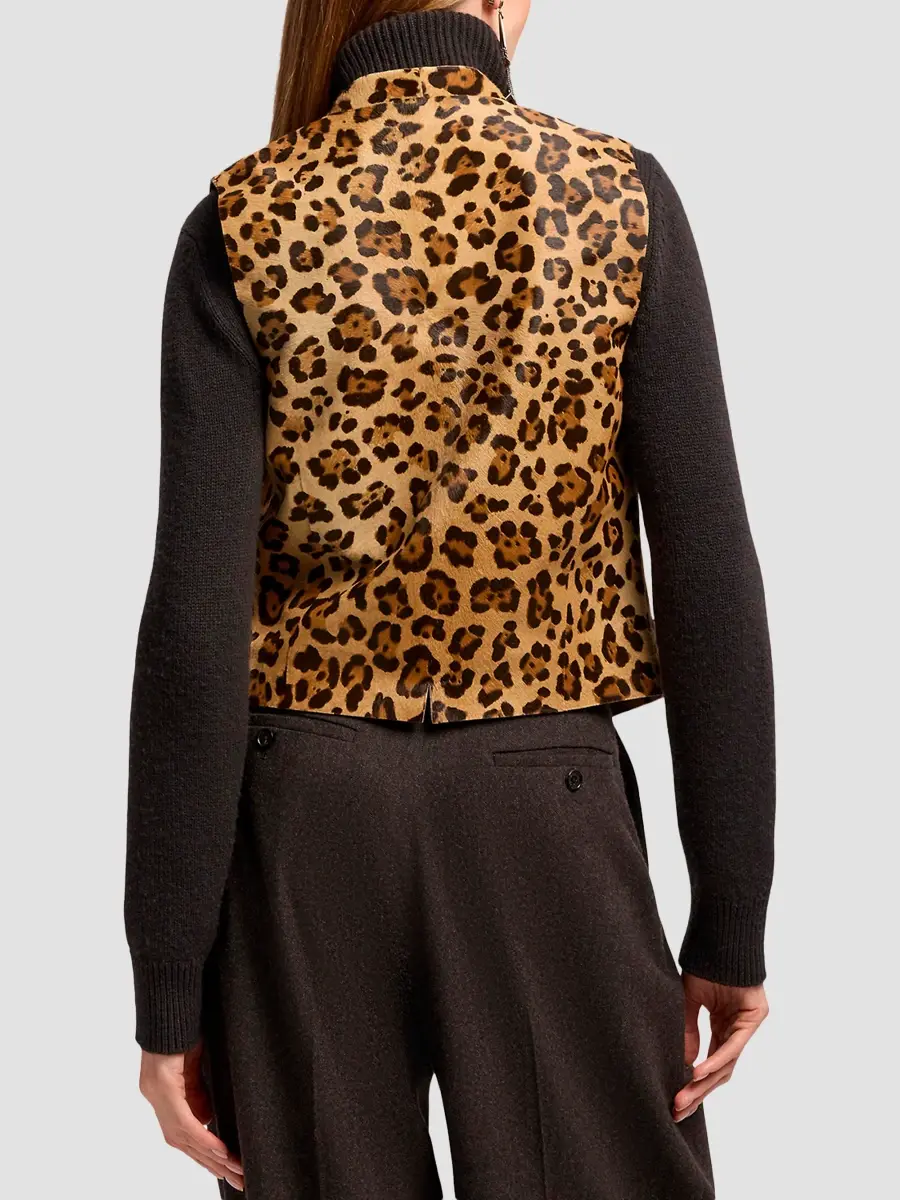 Ralph Lauren Collection Women's Brennen Leopard-Print Haircalf Vest | Thumbnail 3 Ralph Lauren Collection Women's Brennen Leopard-Print Haircalf Vest | Thumbnail 3