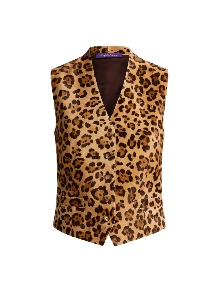 Women's Brennen Leopard-Print Haircalf Vest