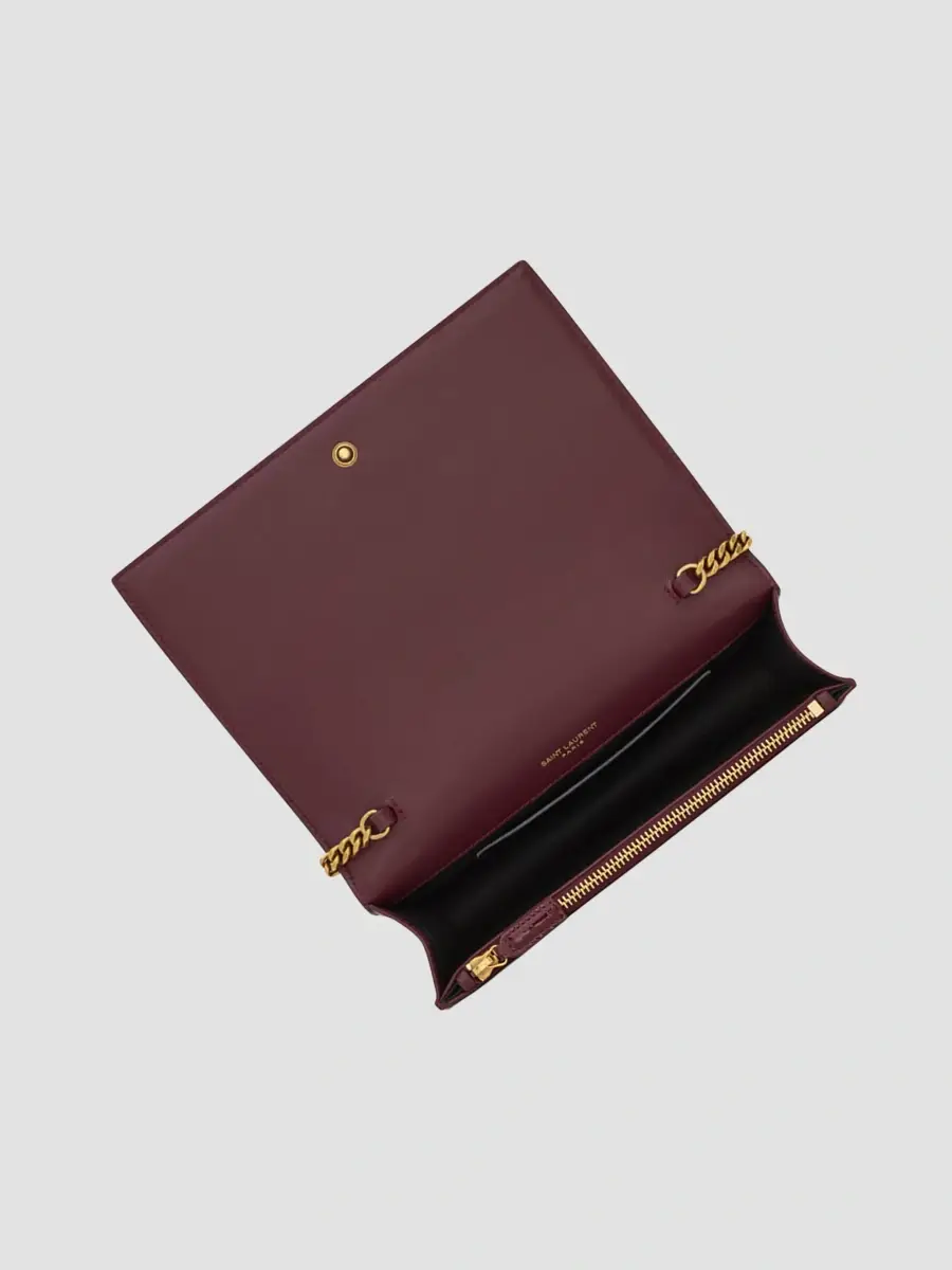 Saint Laurent Women's Cassandre Envelope Chain Wallet in Crocodile-Embossed Patent Leather | Thumbnail 2 Saint Laurent Women's Cassandre Envelope Chain Wallet in Crocodile-Embossed Patent Leather | Thumbnail 2