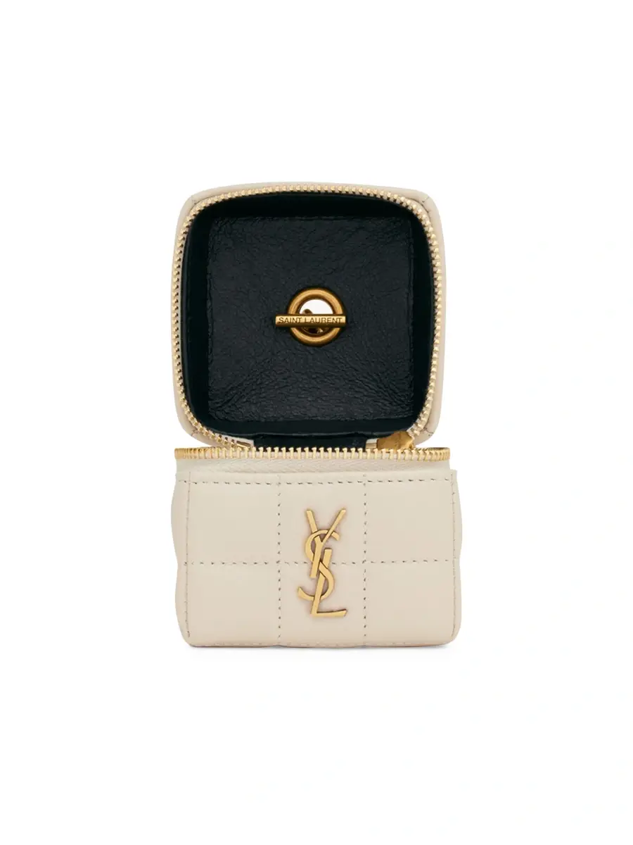 Saint Laurent Women's Cassandre Matelasse Carre Mini Cube in Lambskin - Crema Soft | Thumbnail 4 Saint Laurent Women's Cassandre Matelasse Carre Mini Cube in Lambskin - Crema Soft | Thumbnail 4