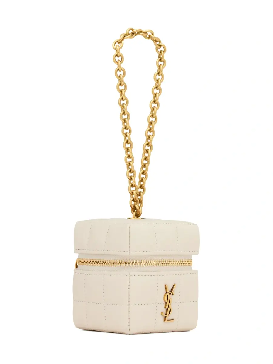 Saint Laurent Women's Cassandre Matelasse Carre Mini Cube in Lambskin - Crema Soft | Thumbnail 6 Saint Laurent Women's Cassandre Matelasse Carre Mini Cube in Lambskin - Crema Soft | Thumbnail 6