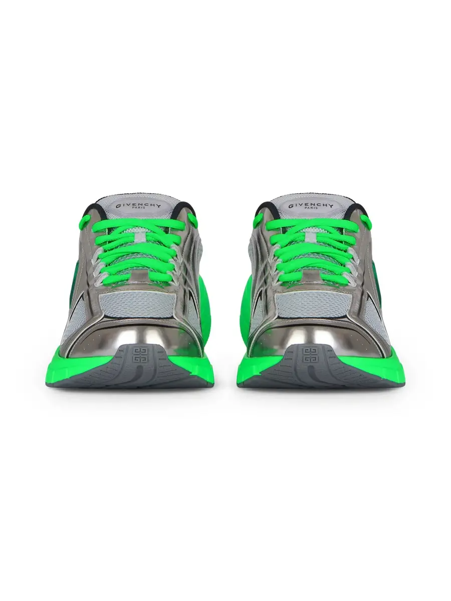 Givenchy Men's TK-MX Runner Sneakers in Mesh - Green Silvery | Thumbnail 2 Givenchy Men's TK-MX Runner Sneakers in Mesh - Green Silvery | Thumbnail 2