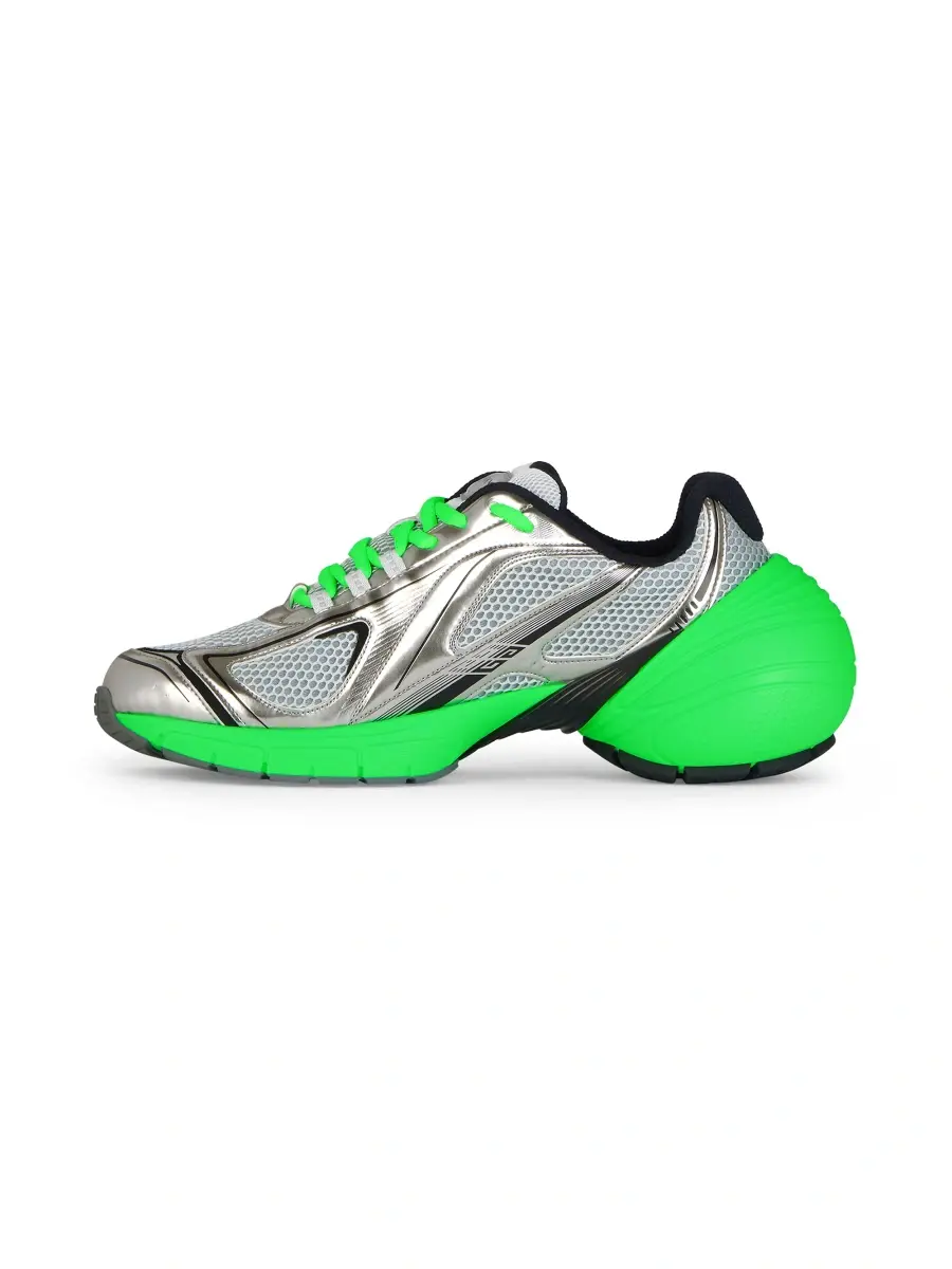 Givenchy Men's TK-MX Runner Sneakers in Mesh - Green Silvery | Thumbnail 3 Givenchy Men's TK-MX Runner Sneakers in Mesh - Green Silvery | Thumbnail 3