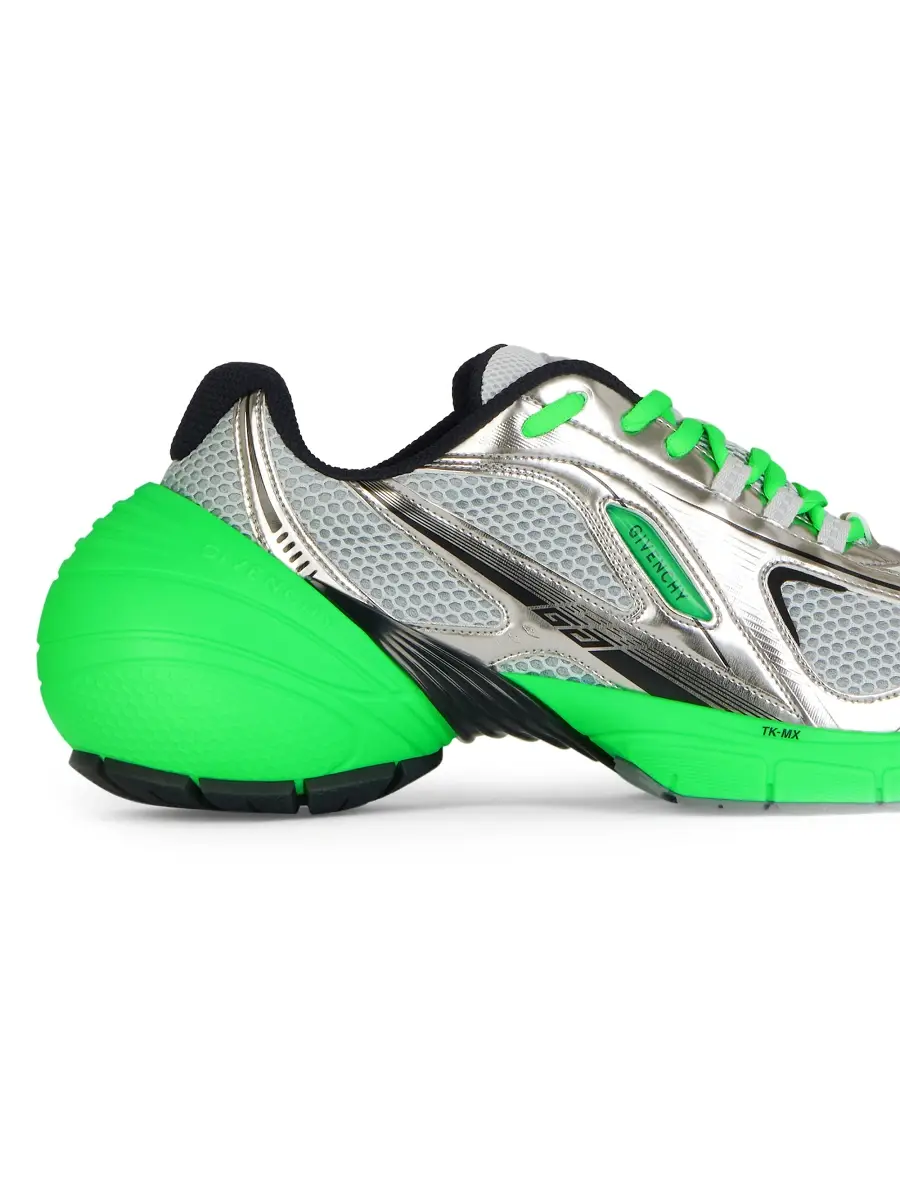 Givenchy Men's TK-MX Runner Sneakers in Mesh - Green Silvery | Thumbnail 4 Givenchy Men's TK-MX Runner Sneakers in Mesh - Green Silvery | Thumbnail 4