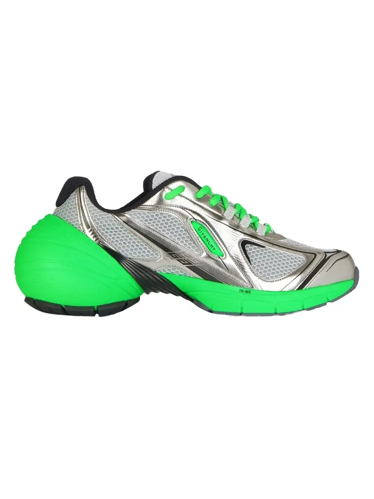 Givenchy Men's TK-MX Runner Sneakers in Mesh - Green Silvery