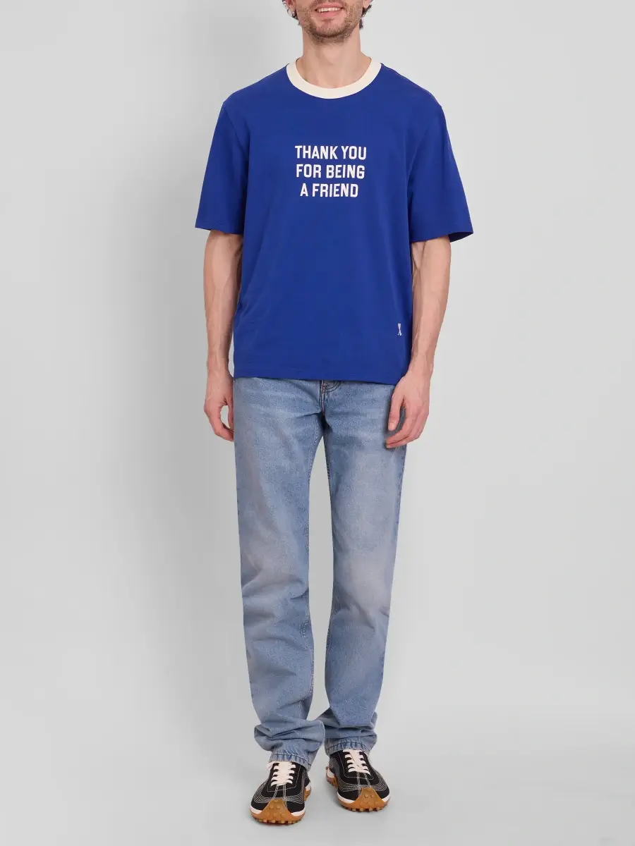 AMI PARIS Men's Thank You For Being A Friend Boxy T-Shirt | Thumbnail 2 AMI PARIS Men's Thank You For Being A Friend Boxy T-Shirt | Thumbnail 2