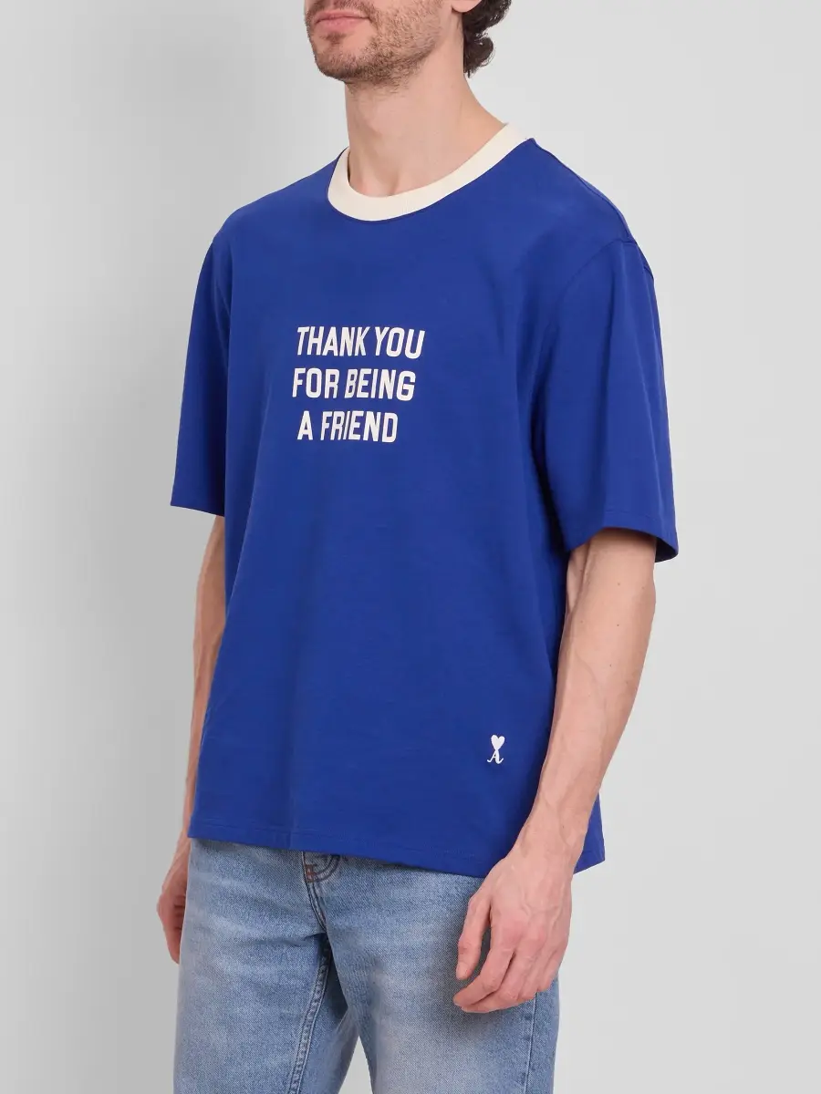 AMI PARIS Men's Thank You For Being A Friend Boxy T-Shirt | Thumbnail 4 AMI PARIS Men's Thank You For Being A Friend Boxy T-Shirt | Thumbnail 4