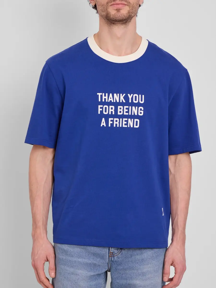 AMI PARIS Men's Thank You For Being A Friend Boxy T-Shirt | Thumbnail 5 AMI PARIS Men's Thank You For Being A Friend Boxy T-Shirt | Thumbnail 5