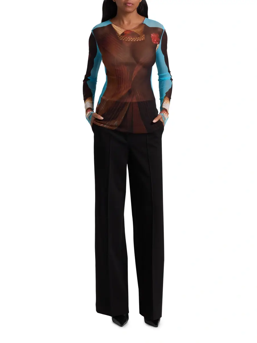 Jean Paul Gaultier Women's Le Tennis Costume Printed Long-Sleeve Top | Thumbnail 2 Jean Paul Gaultier Women's Le Tennis Costume Printed Long-Sleeve Top | Thumbnail 2