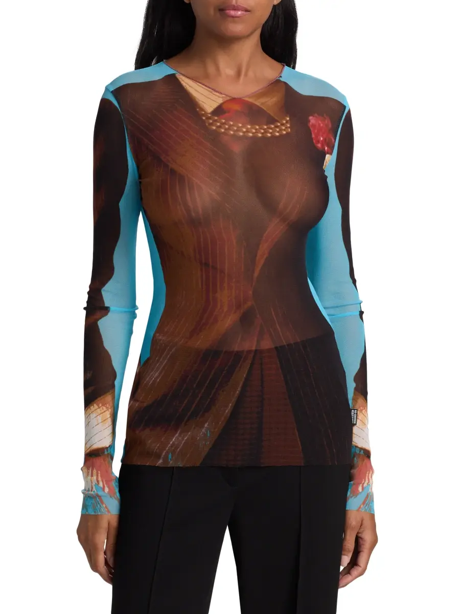 Jean Paul Gaultier Women's Le Tennis Costume Printed Long-Sleeve Top | Thumbnail 3 Jean Paul Gaultier Women's Le Tennis Costume Printed Long-Sleeve Top | Thumbnail 3