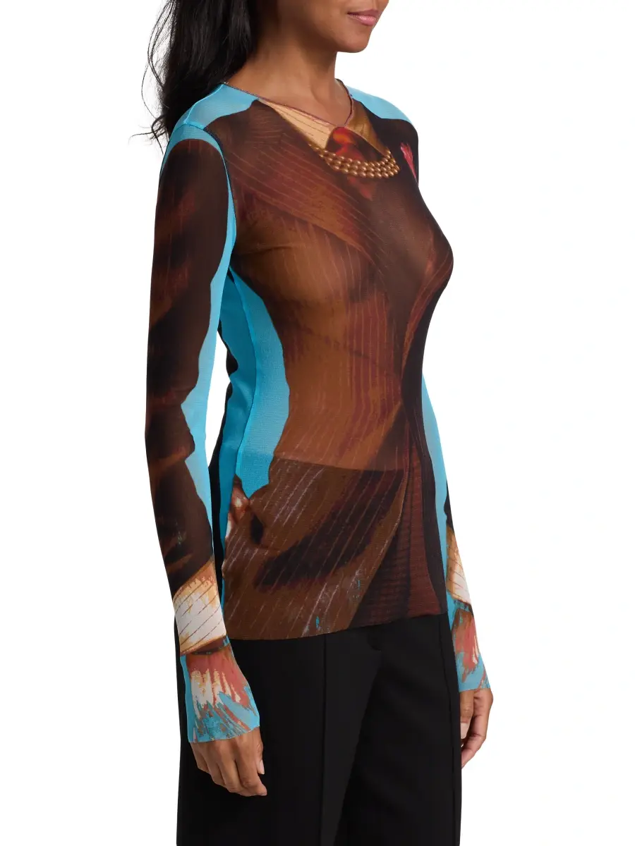 Jean Paul Gaultier Women's Le Tennis Costume Printed Long-Sleeve Top | Thumbnail 4 Jean Paul Gaultier Women's Le Tennis Costume Printed Long-Sleeve Top | Thumbnail 4