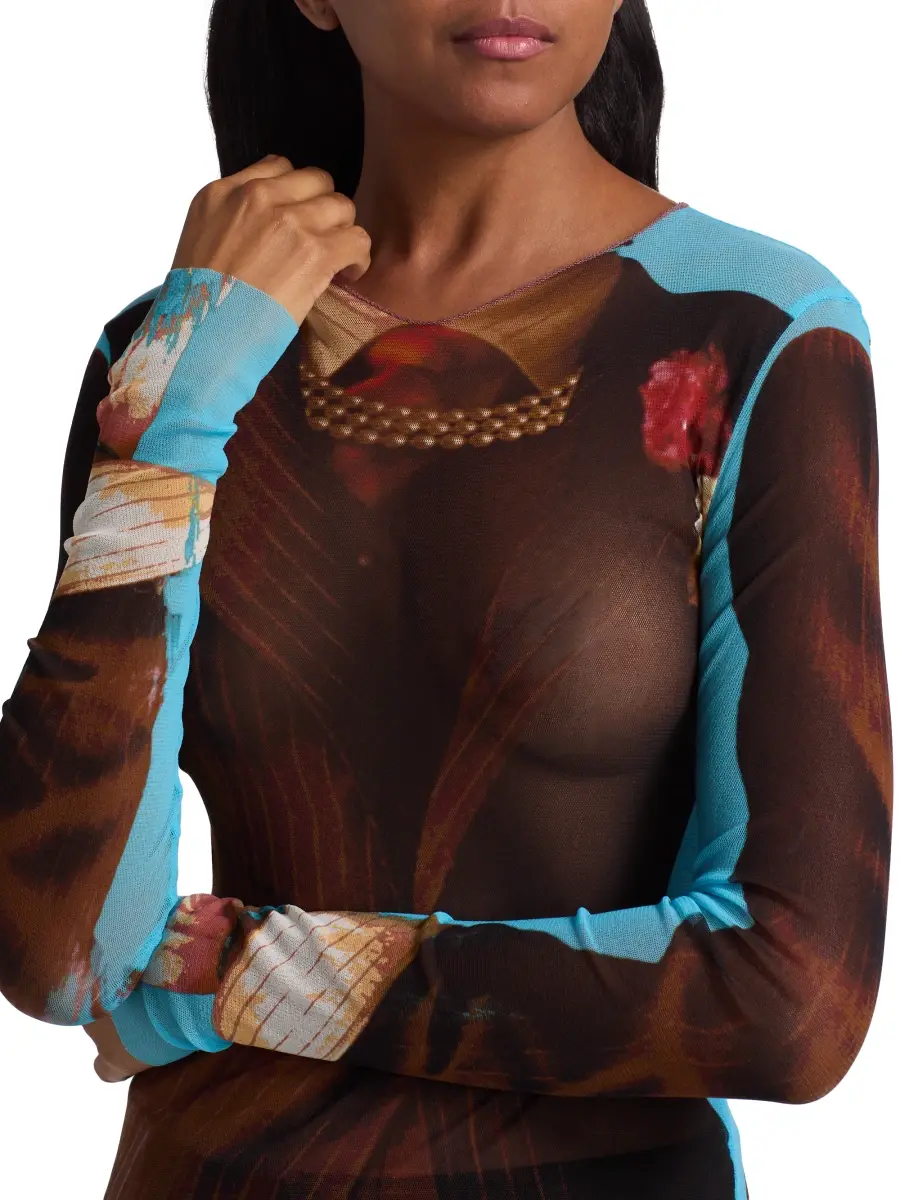 Jean Paul Gaultier Women's Le Tennis Costume Printed Long-Sleeve Top | Thumbnail 6 Jean Paul Gaultier Women's Le Tennis Costume Printed Long-Sleeve Top | Thumbnail 6