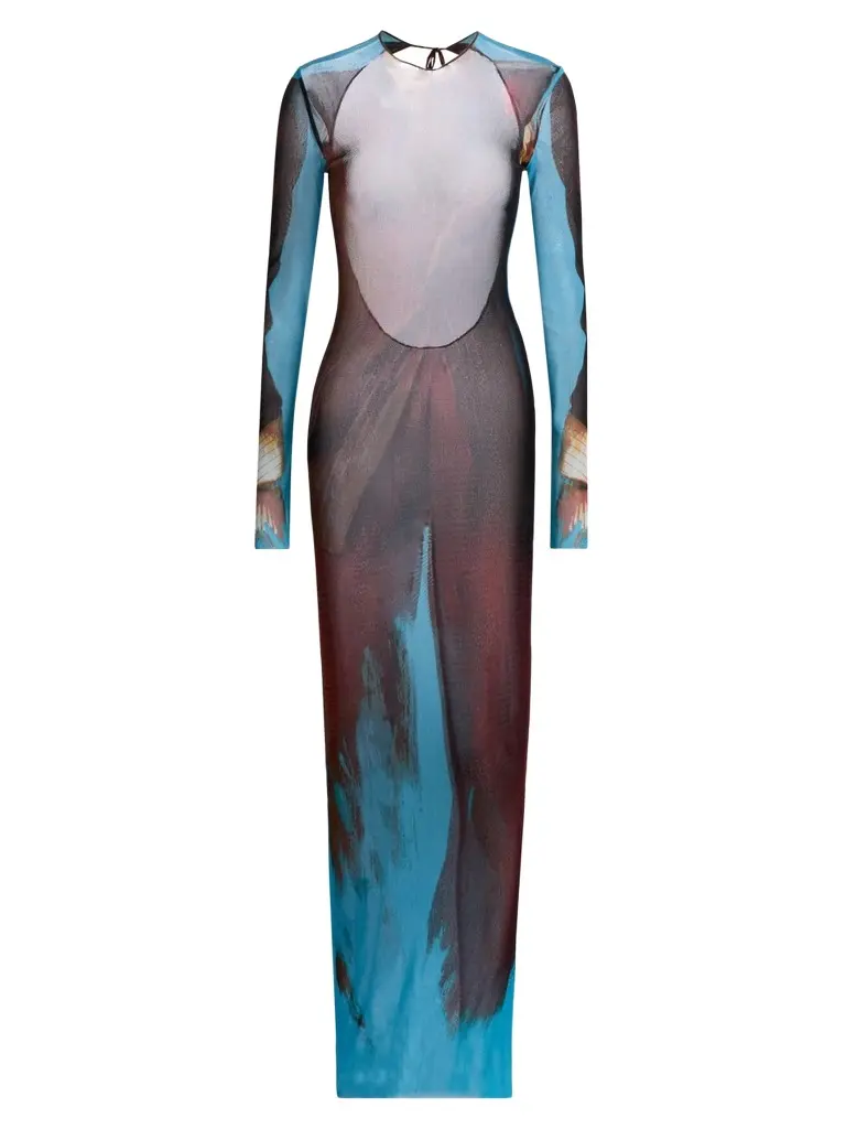 Jean Paul Gaultier Women's La Robe Tennis Costume Printed Maxi Dress
