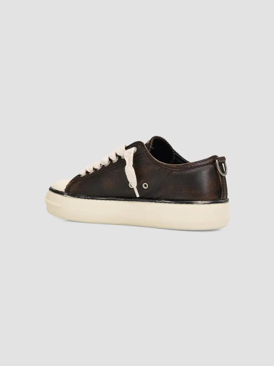 Represent Men's Rep-Cap Distressed Leather Low-Top Sneakers | Thumbnail 4