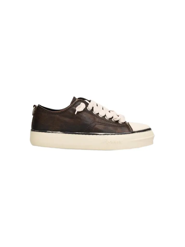 Represent Men's Rep-Cap Distressed Leather Low-Top Sneakers