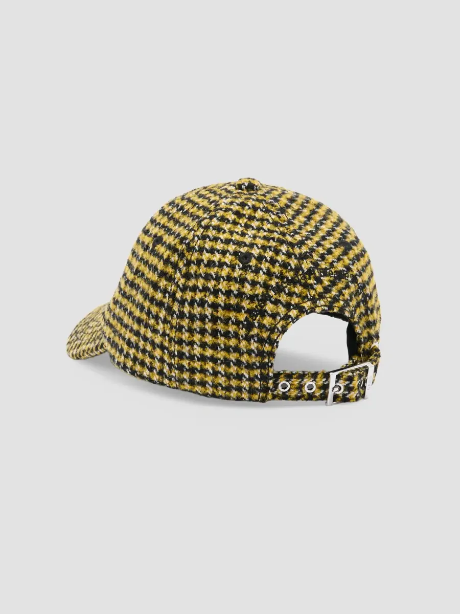 Ganni Women's Logo-Embroidered Houndstooth Baseball Cap | Thumbnail 2