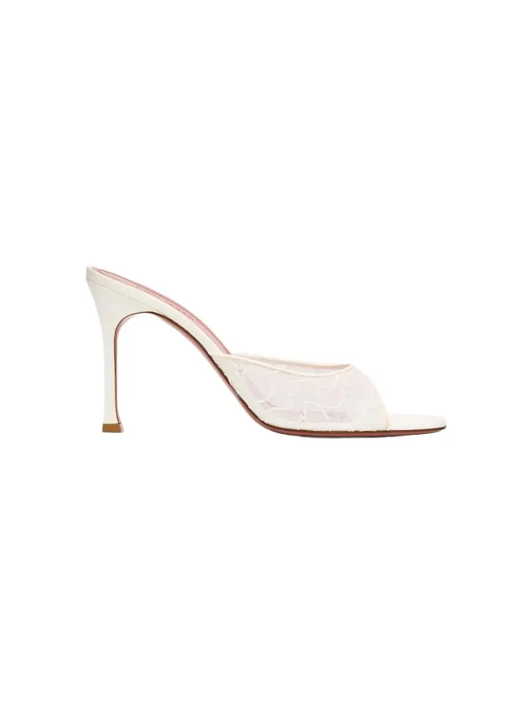Amina Muaddi Women's Alexa 95MM Lace Slipper Mules