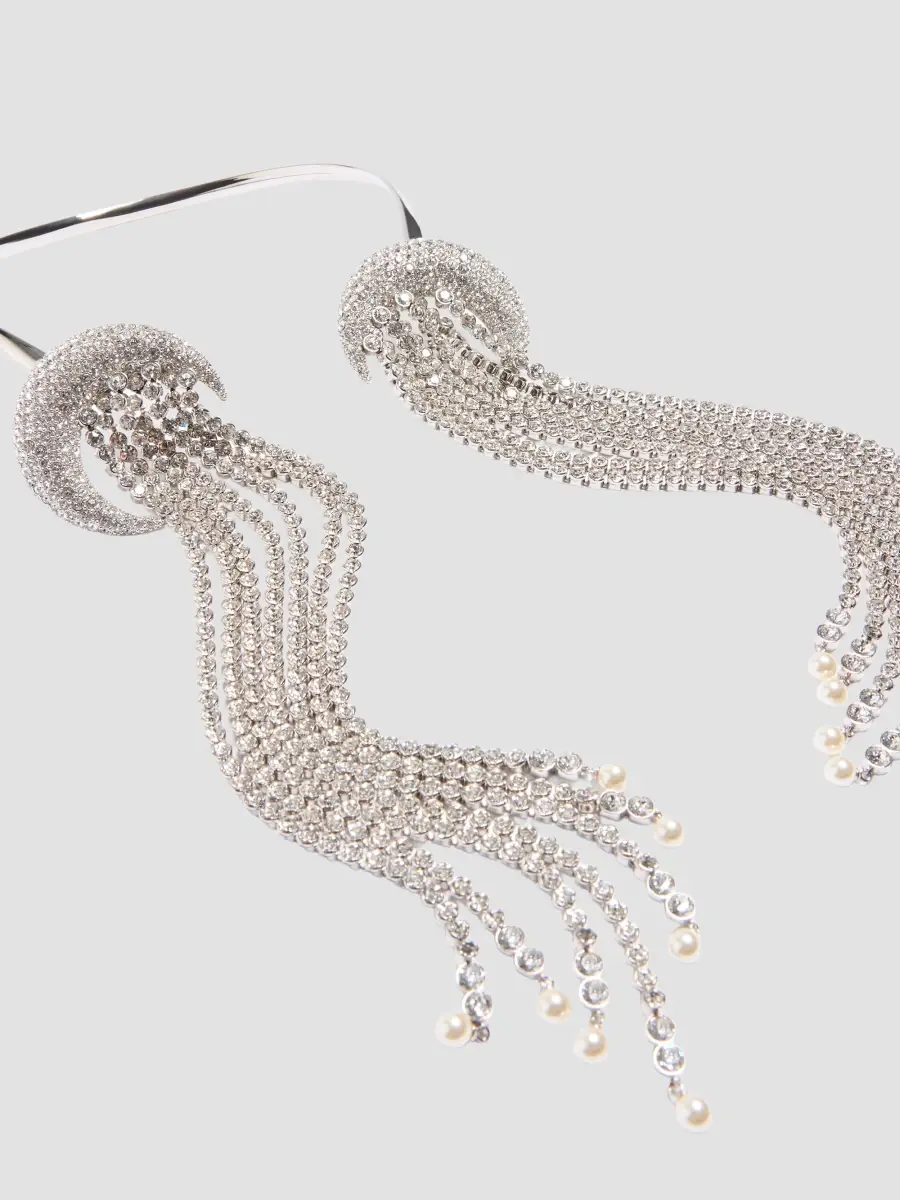 Valentino Women's Kabarett Necklace in Metal, Crystals and Pearls - Palladium | Thumbnail 3 Valentino Women's Kabarett Necklace in Metal, Crystals and Pearls - Palladium | Thumbnail 3