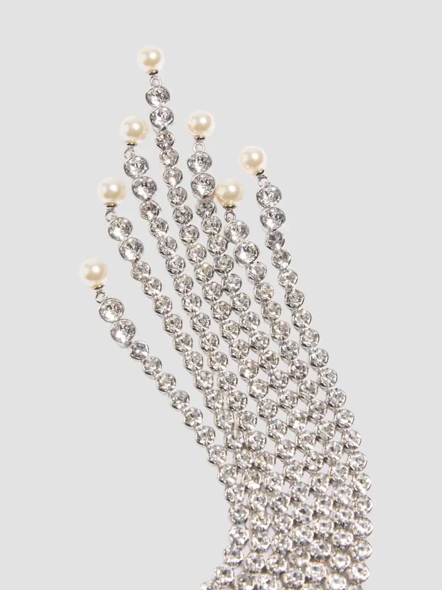 Valentino Women's Kabarett Necklace in Metal, Crystals and Pearls - Palladium | Thumbnail 4 Valentino Women's Kabarett Necklace in Metal, Crystals and Pearls - Palladium | Thumbnail 4