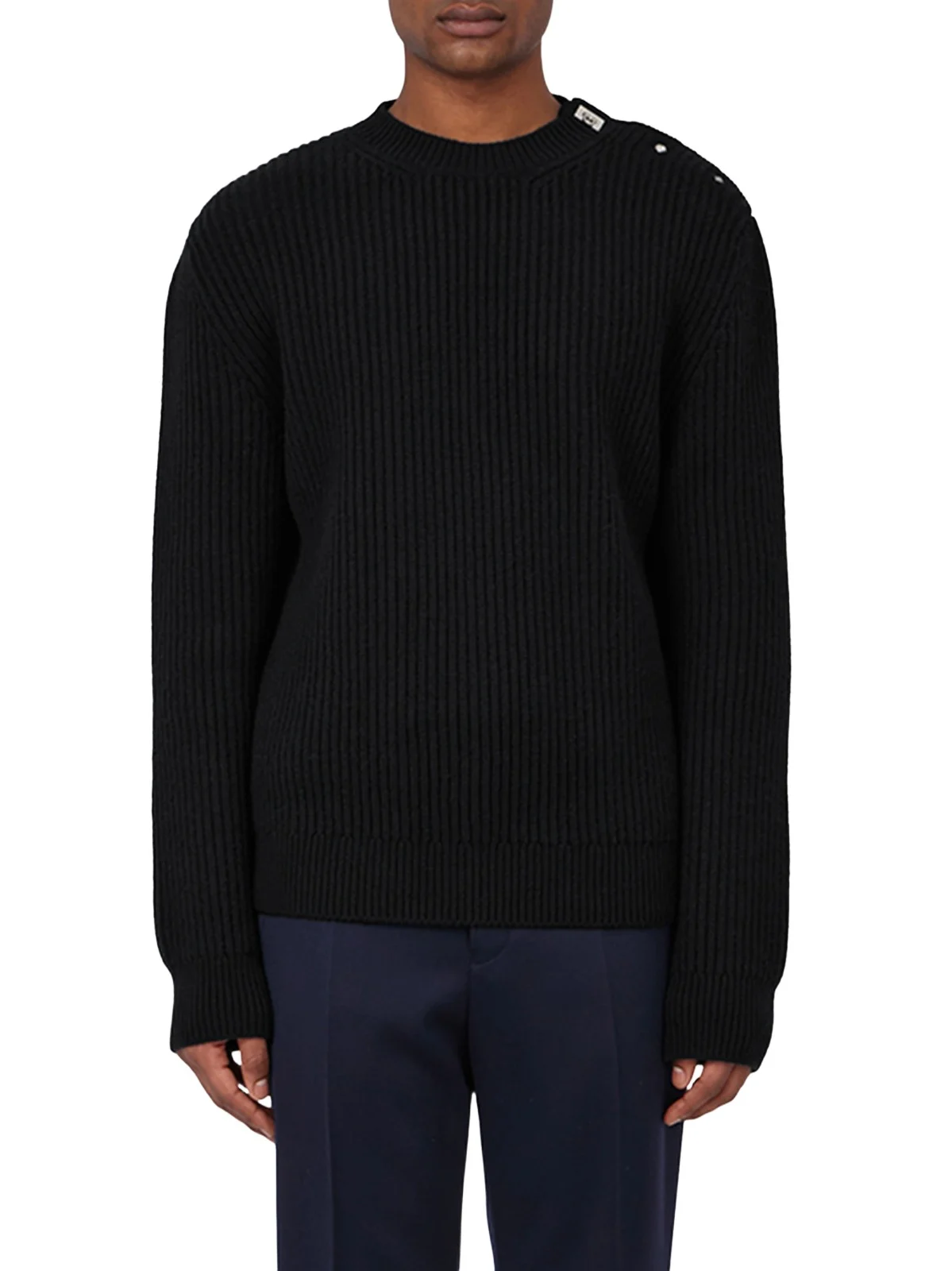 Ferragamo Men's Hug-Buckle Wool-Cashmere Rib-Knit Sweater