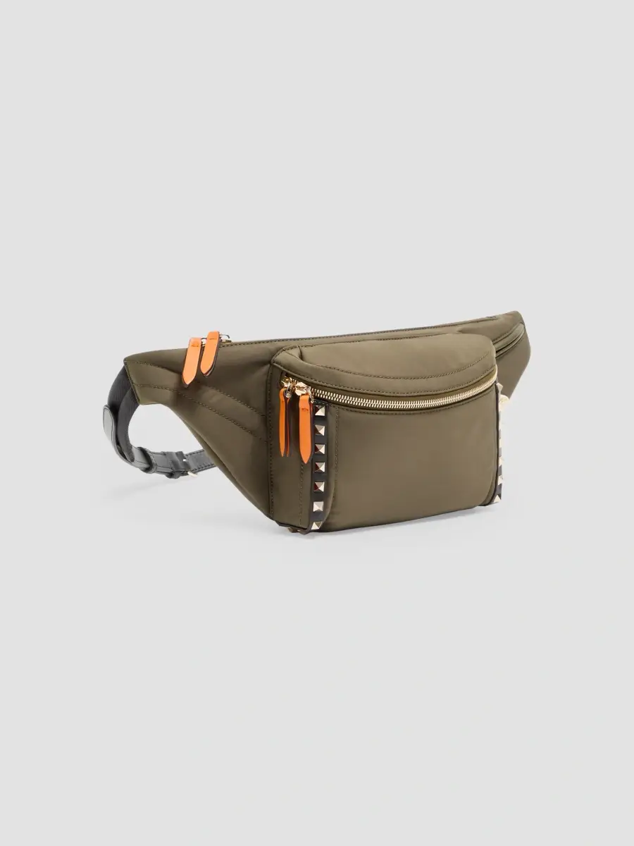 Valentino Men's Stud Up Waist Bag in Technical Fabric - Military Green | Thumbnail 5 Valentino Men's Stud Up Waist Bag in Technical Fabric - Military Green | Thumbnail 5