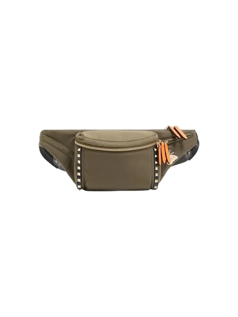 Valentino Men's Stud Up Waist Bag in Technical Fabric - Military Green