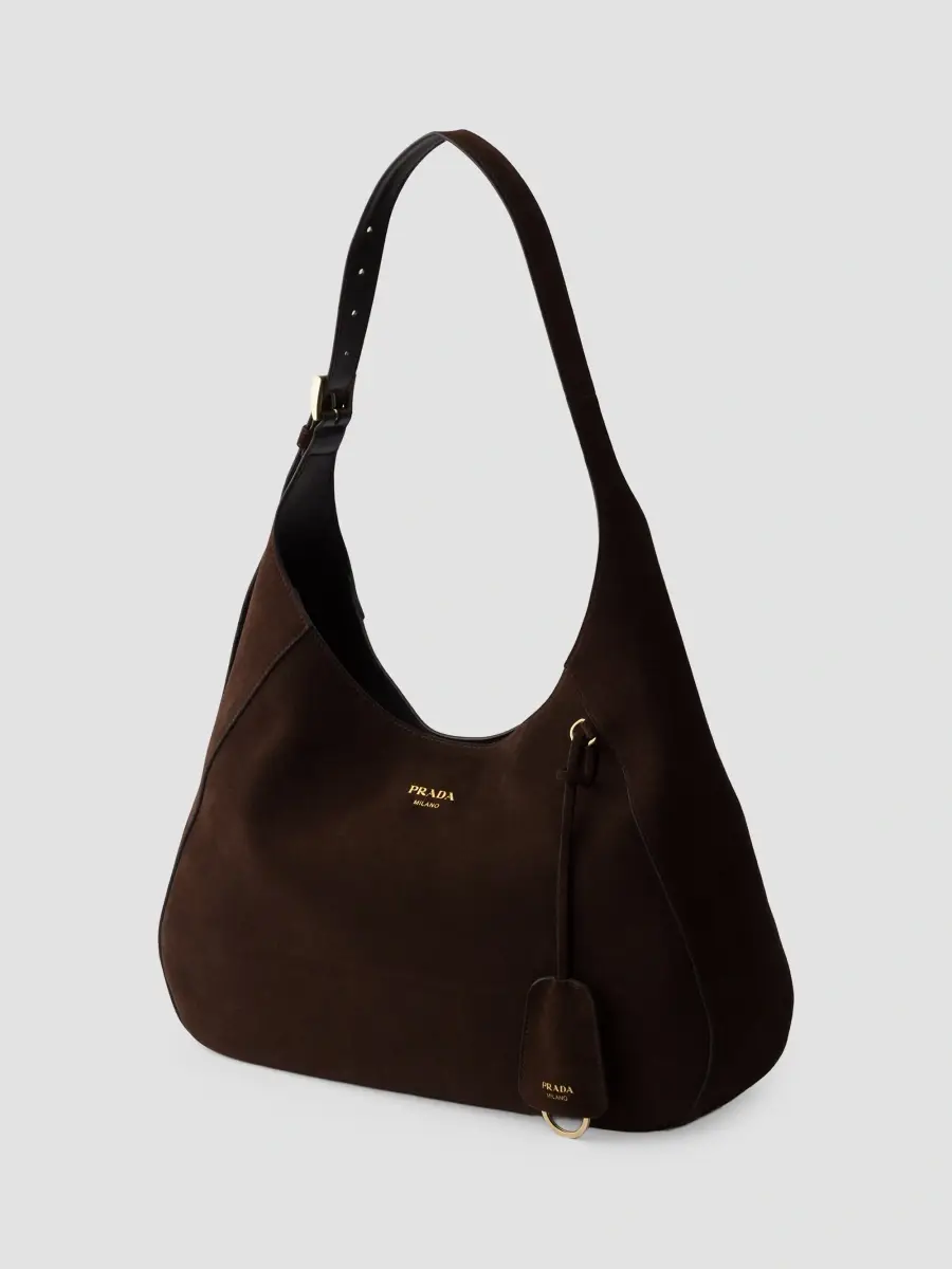 Prada Women's Boogie Large Suede Shoulder Bag | Thumbnail 4