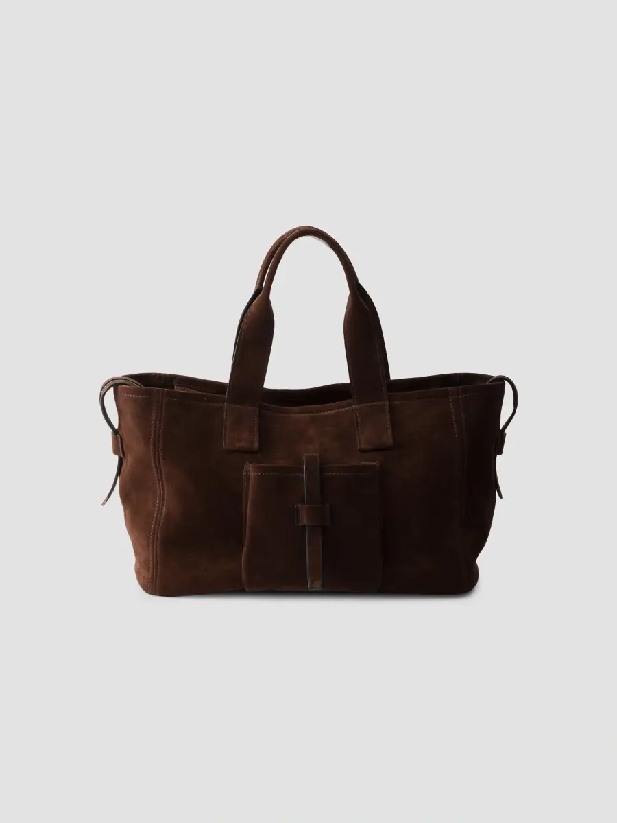 Prada Women's Route Large Suede Tote Bag | Thumbnail 3