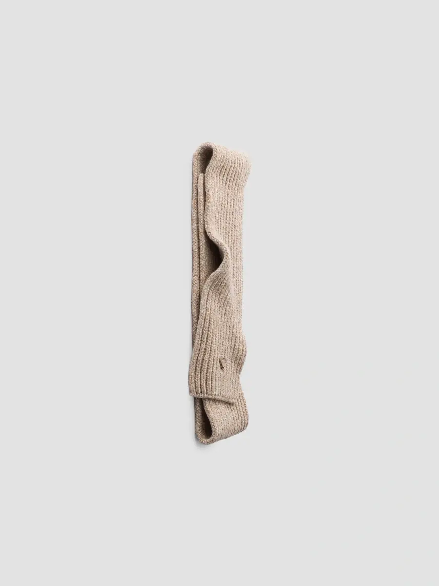 Prada Men's Wool and Cashmere Scarf - Beige | Thumbnail 4 Prada Men's Wool and Cashmere Scarf - Beige | Thumbnail 4