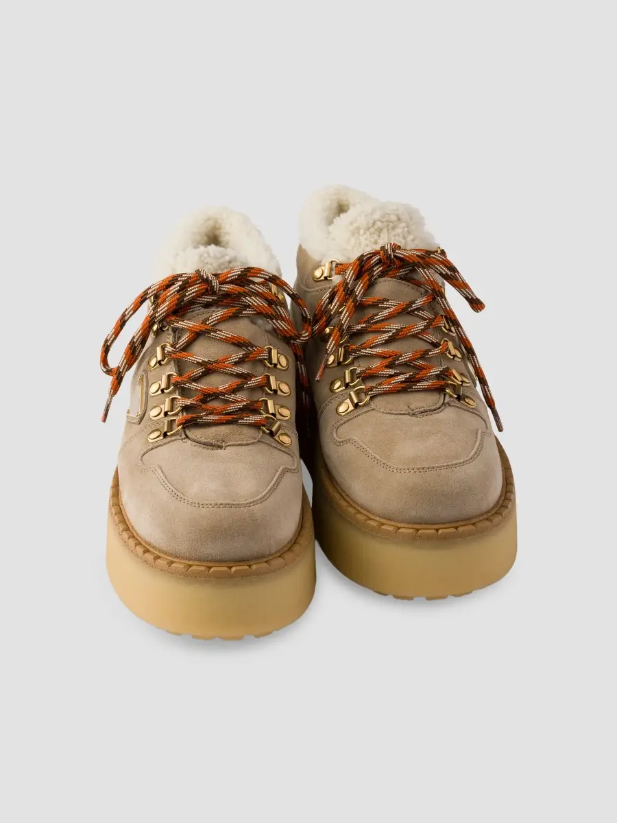 Prada Women's Shearling-Lined Suede Booties | Thumbnail 3