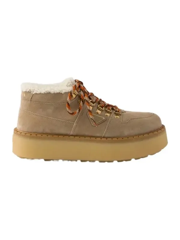 Women's Shearling-Lined Suede Booties