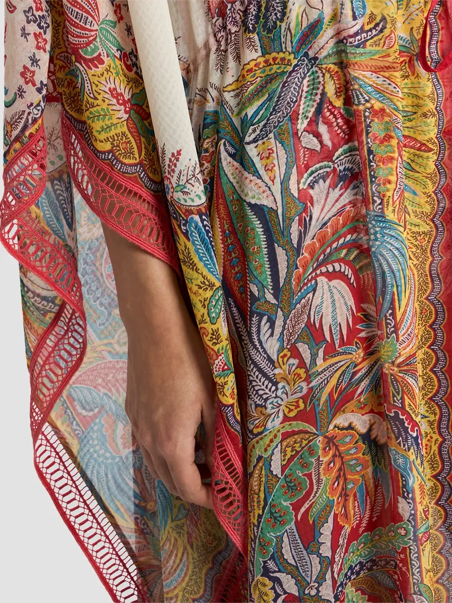 Etro Women's Multicolor Fringe-Trim Caftan Cover-Up | Thumbnail 5