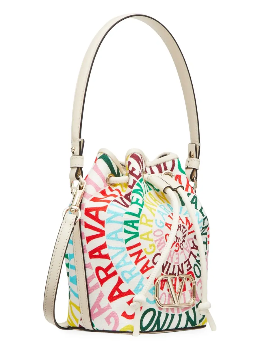 Valentino Women's Mini Bucket Bag in Canvas - Multicolor | Thumbnail 3 Valentino Women's Mini Bucket Bag in Canvas - Multicolor | Thumbnail 3