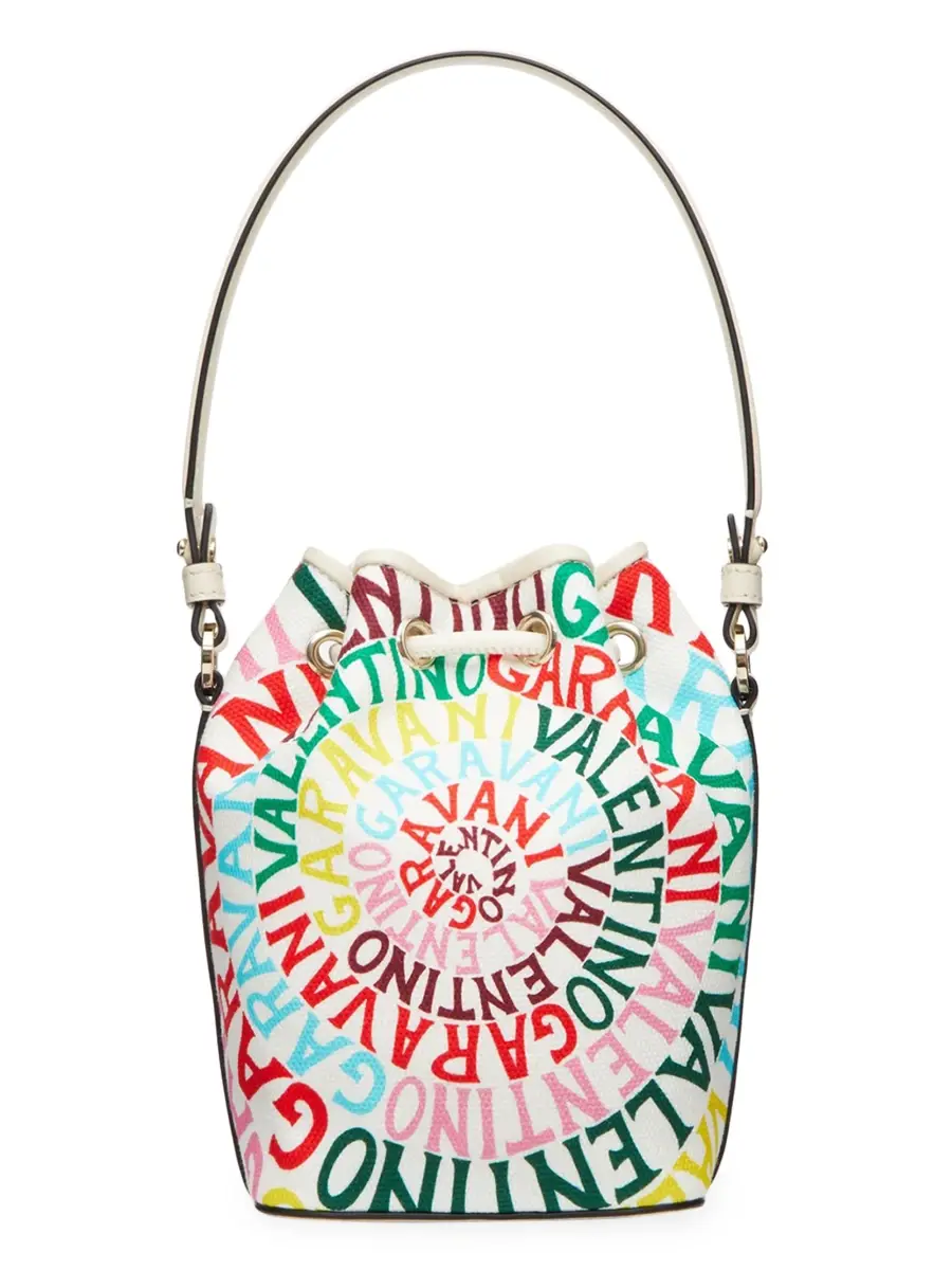 Valentino Women's Mini Bucket Bag in Canvas - Multicolor | Thumbnail 4 Valentino Women's Mini Bucket Bag in Canvas - Multicolor | Thumbnail 4