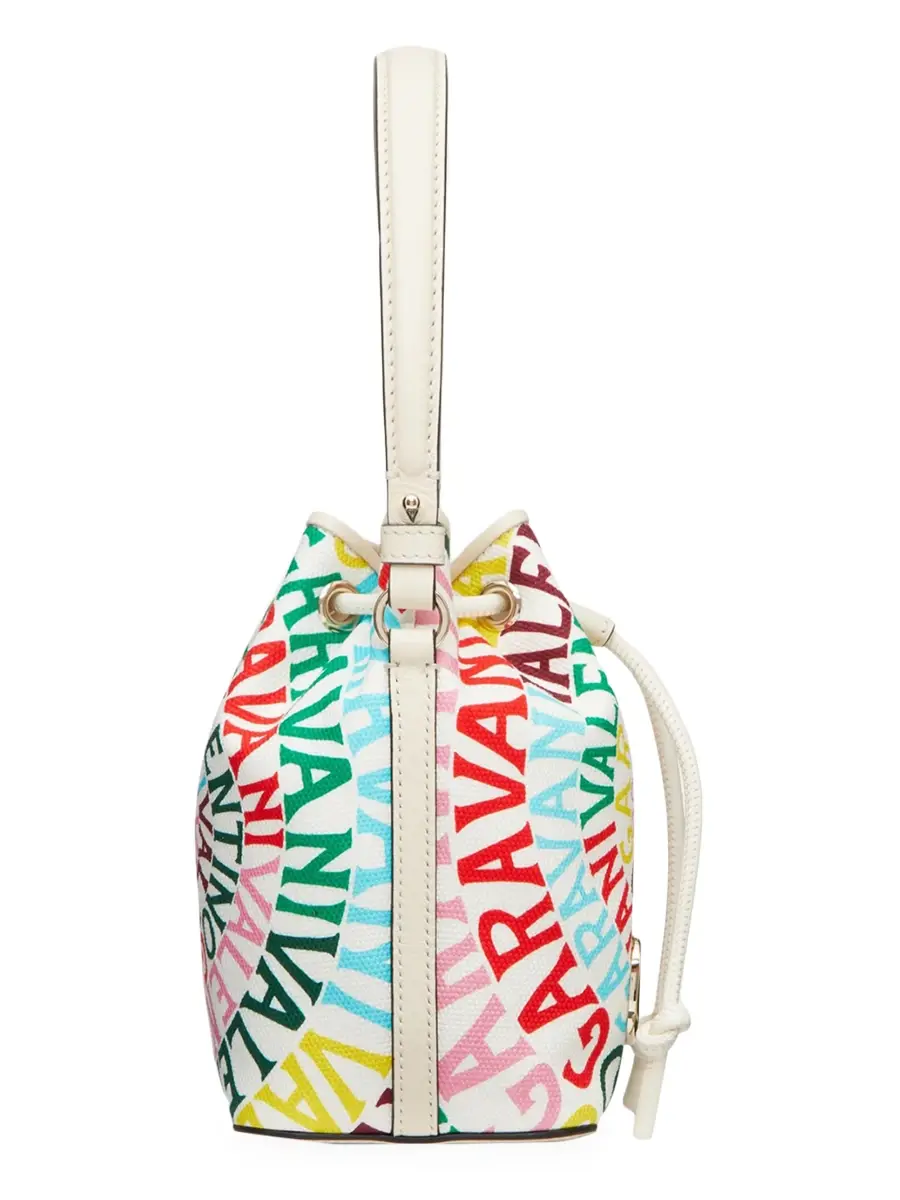 Valentino Women's Mini Bucket Bag in Canvas - Multicolor | Thumbnail 5 Valentino Women's Mini Bucket Bag in Canvas - Multicolor | Thumbnail 5