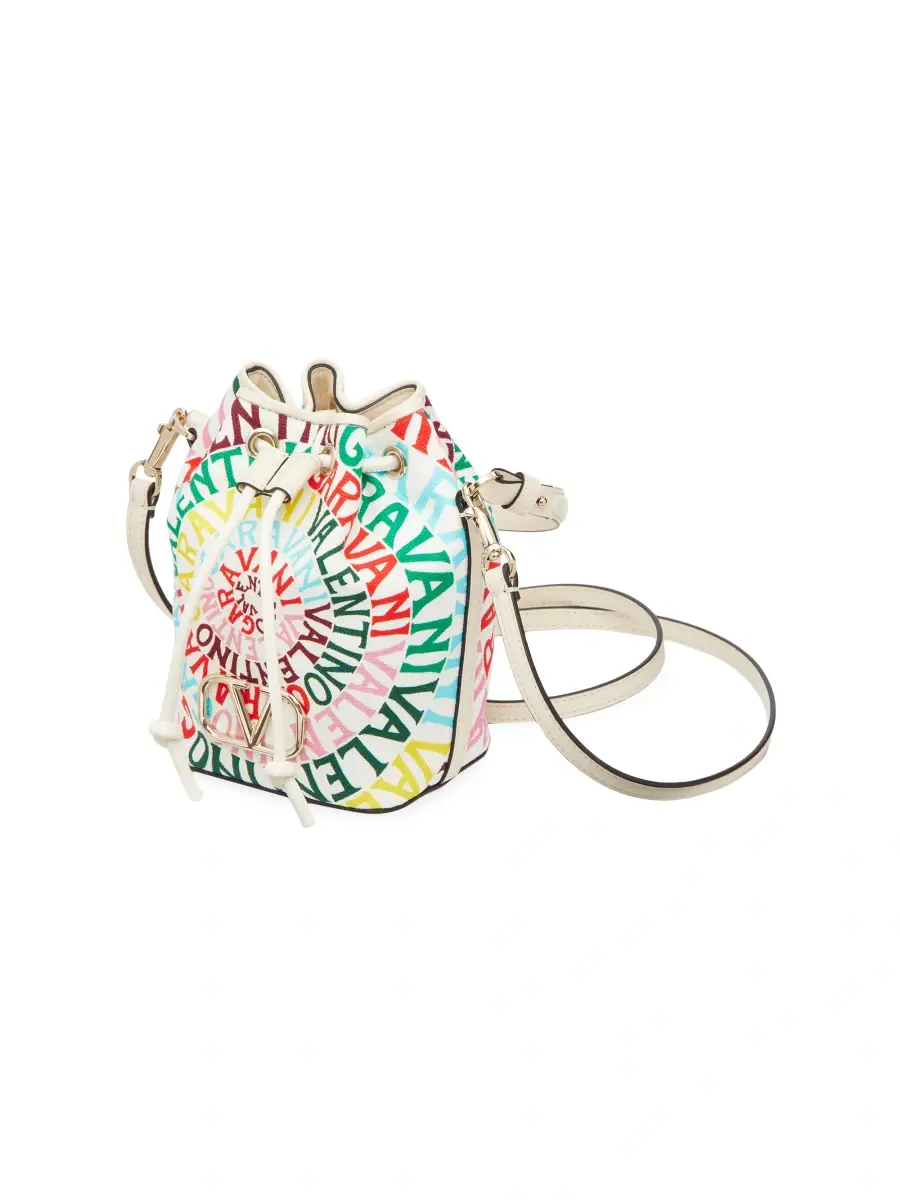 Valentino Women's Mini Bucket Bag in Canvas - Multicolor | Thumbnail 6 Valentino Women's Mini Bucket Bag in Canvas - Multicolor | Thumbnail 6