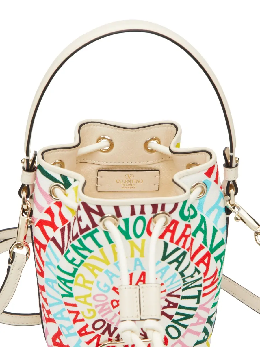 Valentino Women's Mini Bucket Bag in Canvas - Multicolor | Thumbnail 7 Valentino Women's Mini Bucket Bag in Canvas - Multicolor | Thumbnail 7