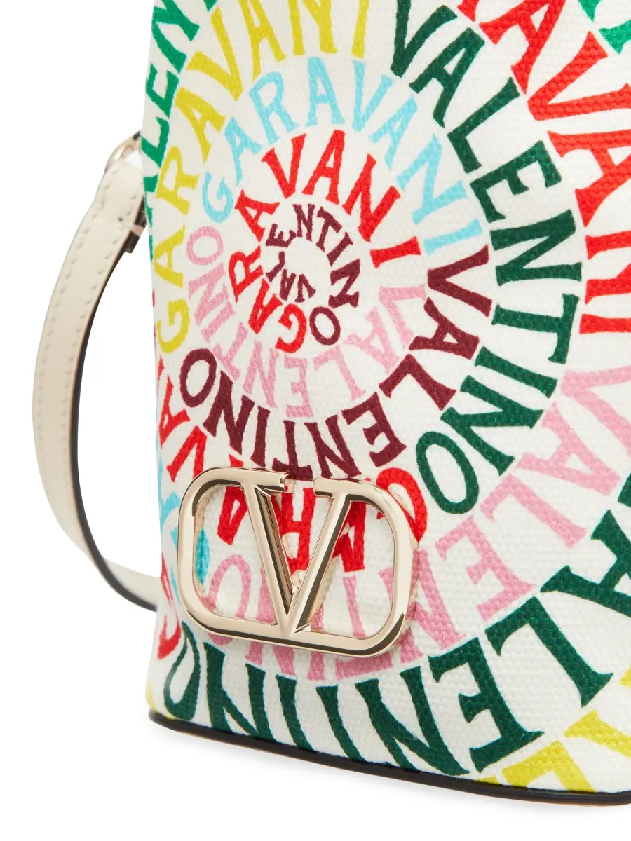 Valentino Women's Mini Bucket Bag in Canvas - Multicolor | Thumbnail 8 Valentino Women's Mini Bucket Bag in Canvas - Multicolor | Thumbnail 8