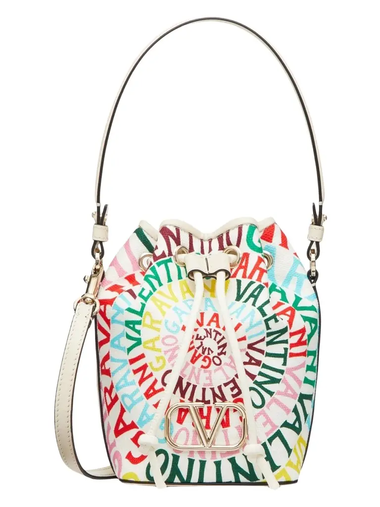 Women's Mini Bucket Bag in Canvas - Multicolor Women's Mini Bucket Bag in Canvas - Multicolor