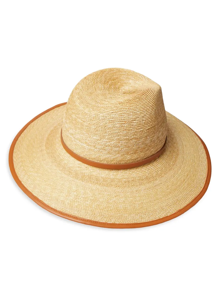 Valentino Women's VLogo Signature Straw And Leather Fedora Hat | Thumbnail 3 Valentino Women's VLogo Signature Straw And Leather Fedora Hat | Thumbnail 3