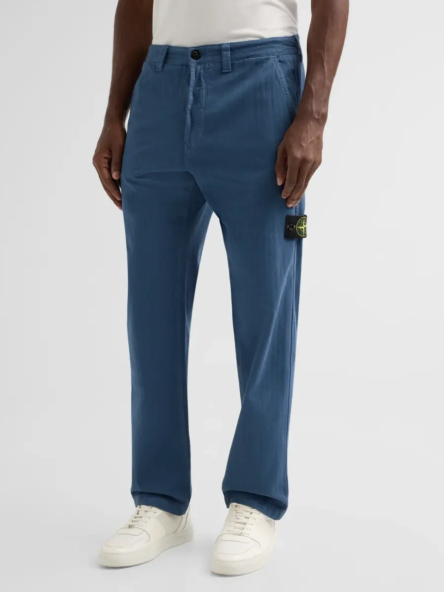 Stone Island Men's Textured Cotton Straight-Leg Pants | Thumbnail 4
