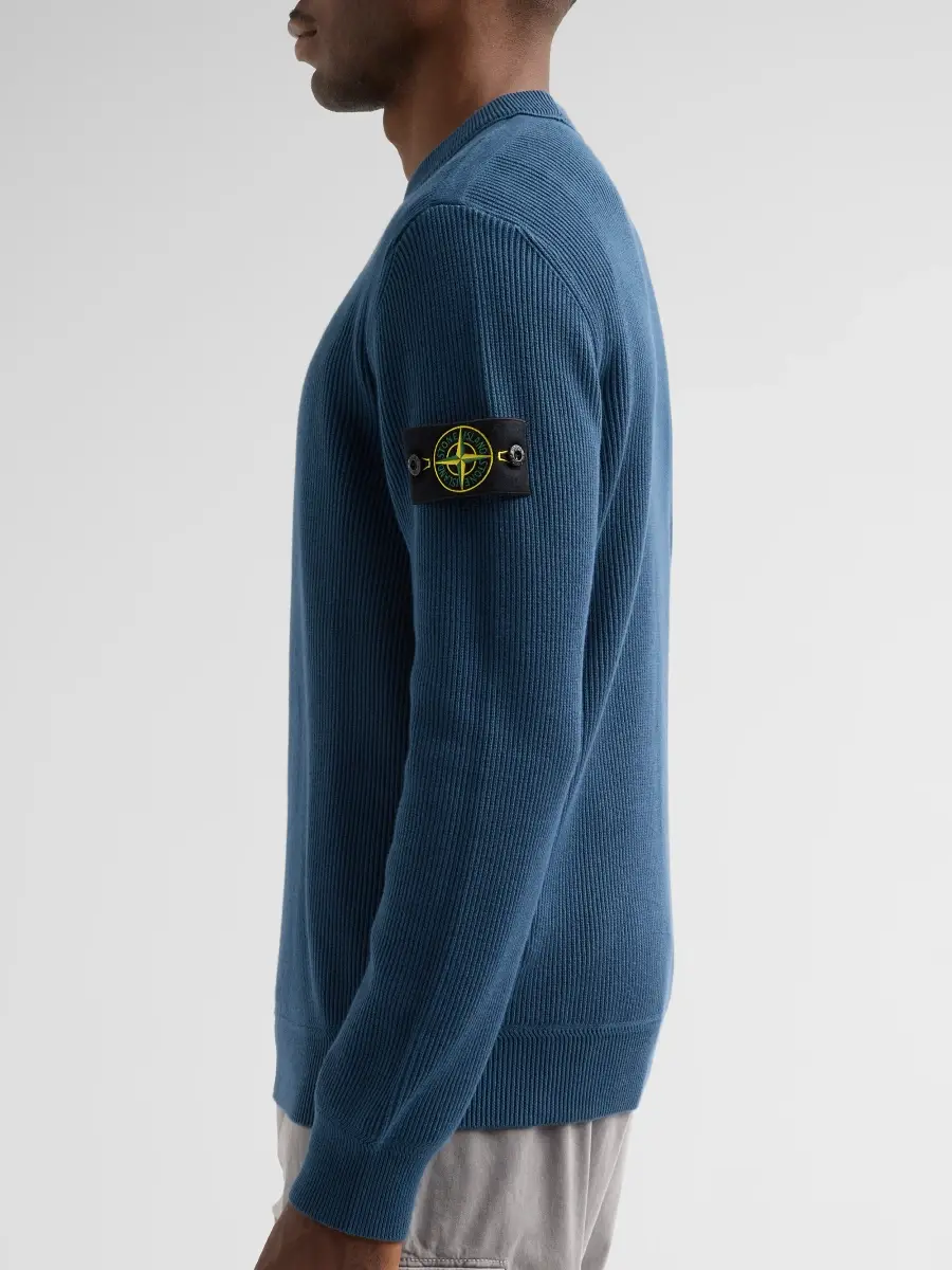 Stone Island Men's Rib-Knit Cotton Crewneck Sweatshirt | Thumbnail 5 Stone Island Men's Rib-Knit Cotton Crewneck Sweatshirt | Thumbnail 5