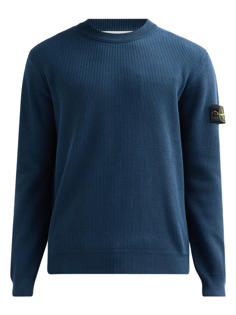 Men's Rib-Knit Cotton Crewneck Sweatshirt