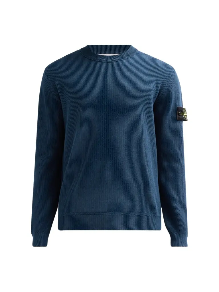Stone Island Men's Rib-Knit Cotton Crewneck Sweatshirt