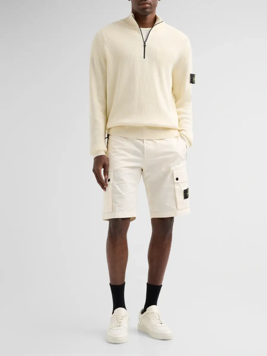 Stone Island Men's Rib-Knit Cotton Quarter-Zip Sweater | Thumbnail 2 Stone Island Men's Rib-Knit Cotton Quarter-Zip Sweater | Thumbnail 2